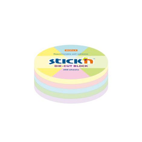 Karteczki samoprzylepne Stick'n 67x67mm, 250szt Koło pastelowe